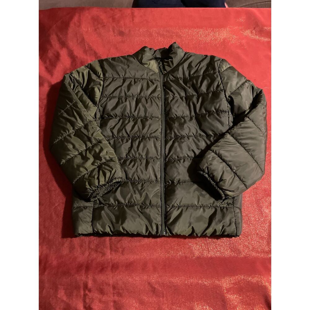 The Childrens Place Jacket Boys XXL Puffer Quilted Insulated Zipper Warm Green